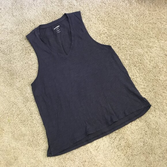 Navy Blue Everywear Rayon V-Neck Tank Top - Picture 11 of 14